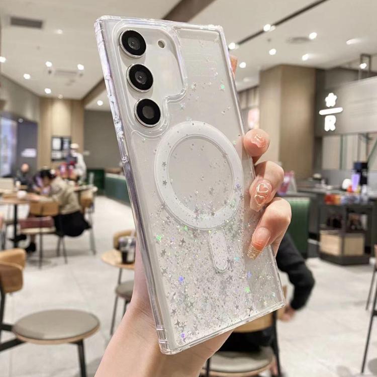 For Samsung Galaxy S23+ 5G MagSafe Glitter Hybrid Clear TPU Phone Case(White) - HoMEdemic™ 
