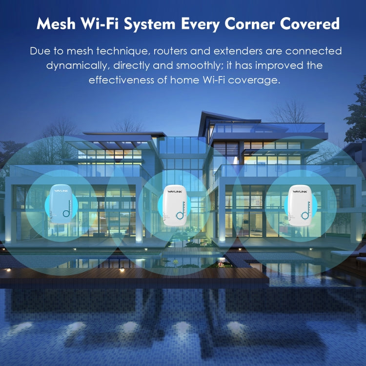 WAVLINK WS-WN576A2 AC750 Household WiFi Router Network Extender Dual Band Wireless Repeater, Plug:AU Plug - HoMEdemic™ 