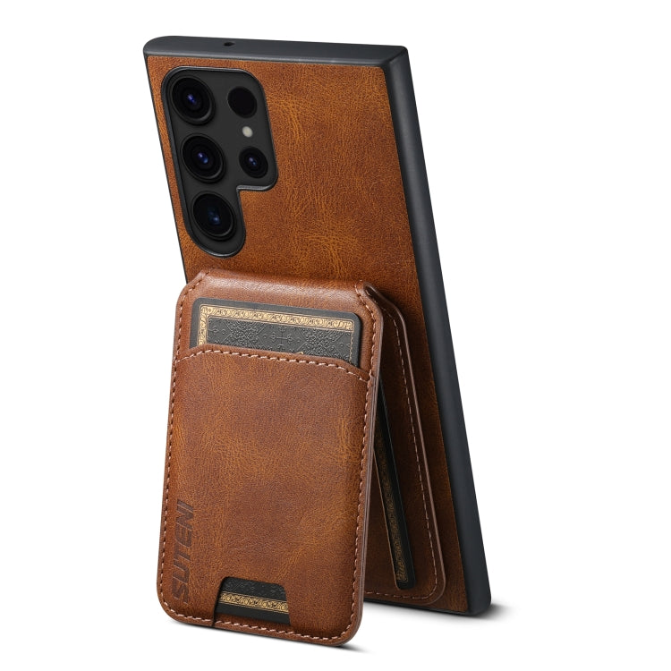 For Samsung Galaxy S23+ 5G Suteni H02 Leather Wallet Stand Back Phone Case(Brown) - HoMEdemic™ 