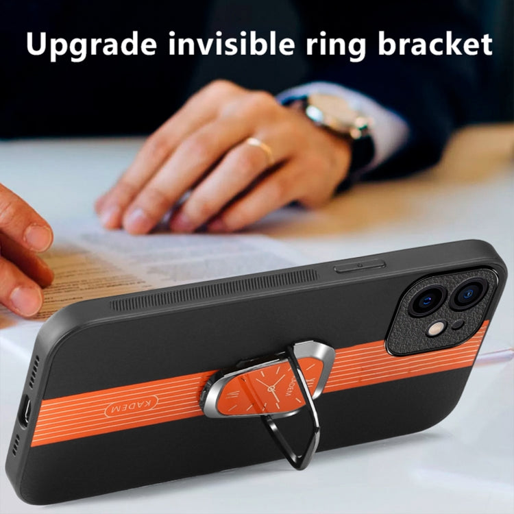 For iPhone 15 Pro Magnetic Litchi Leather Back Phone Case with Holder(Orange) - HoMEdemic™ 