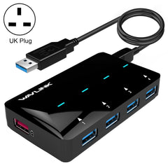 WAVLINK WL-UH3042P1 2.4A Fast Charging Adapter for Keyboard Mouse 4-Port USB3.0 HUB(UK Plug) - HoMEdemic™ 