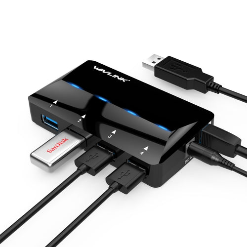 WAVLINK WL-UH3042P1 2.4A Fast Charging Adapter for Keyboard Mouse 4-Port USB3.0 HUB(EU Plug) - HoMEdemic™ 