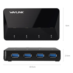 WAVLINK WL-UH3042P1 2.4A Fast Charging Adapter for Keyboard Mouse 4-Port USB3.0 HUB(UK Plug) - HoMEdemic™ 