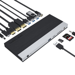 WAVLINK WL-UMD01 USB3.0 Splitter Docking Station Gigabit Ethernet / DP / HD Cable Converter(UK Plug) - HoMEdemic™ 