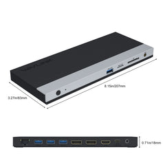 WAVLINK WL-UMD01 USB3.0 Splitter Docking Station Gigabit Ethernet / DP / HD Cable Converter(UK Plug) - HoMEdemic™ 