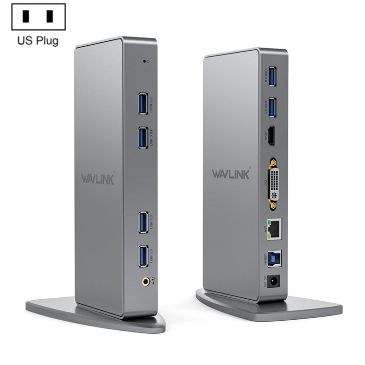 WAVLINK WL-UG39DK7 USB3.0 Hub Adapter Multi-Screen Graphics Card Universal Docking Station, Plug:US Plug - HoMEdemic™ 