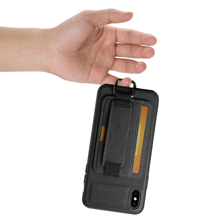 For iPhone XS Max Suteni H13 Litchi Leather Wrist Strap Wallet Back Phone Case(Black) - HoMEdemic™ 