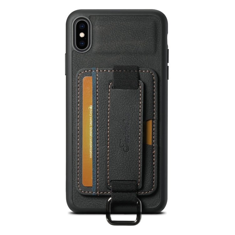 For iPhone XS Max Suteni H13 Litchi Leather Wrist Strap Wallet Back Phone Case(Black) - HoMEdemic™ 