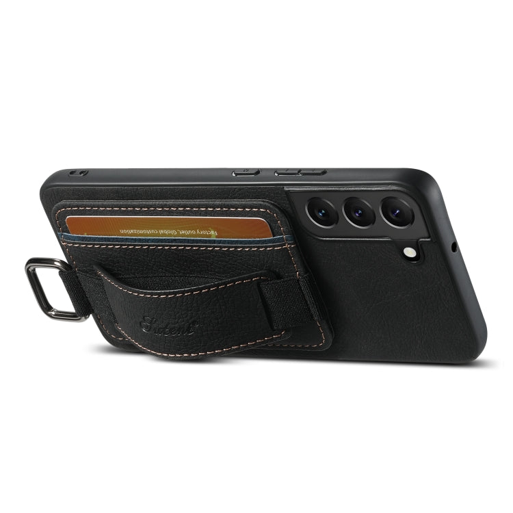 For Samsung Galaxy S23+ 5G Suteni H13 Litchi Leather Wrist Strap Wallet Back Phone Case(Black) - HoMEdemic™ 