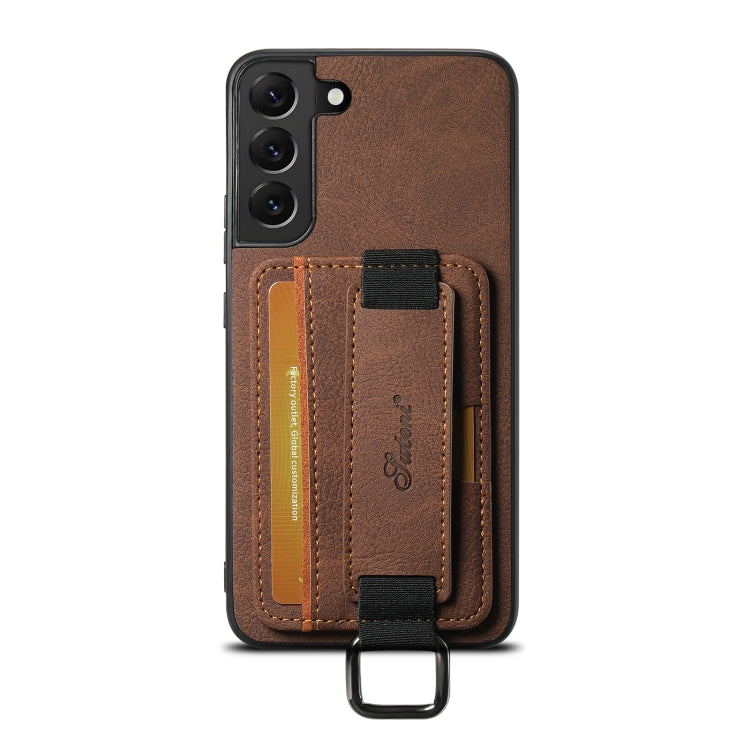 For Samsung Galaxy S23+ 5G Suteni H13 Litchi Leather Wrist Strap Wallet Back Phone Case(Brown) - HoMEdemic™ 
