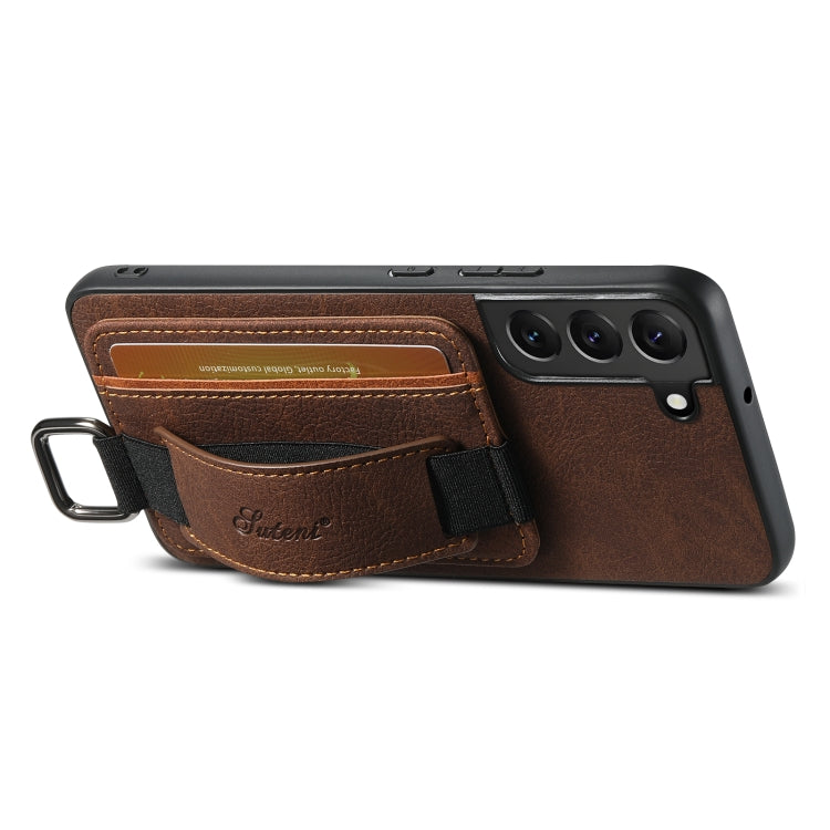 For Samsung Galaxy S23+ 5G Suteni H13 Litchi Leather Wrist Strap Wallet Back Phone Case(Brown) - HoMEdemic™ 