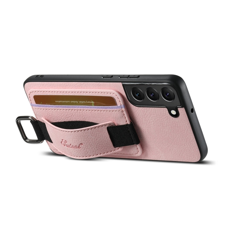 For Samsung Galaxy S23+ 5G Suteni H13 Litchi Leather Wrist Strap Wallet Back Phone Case(Pink) - HoMEdemic™ 