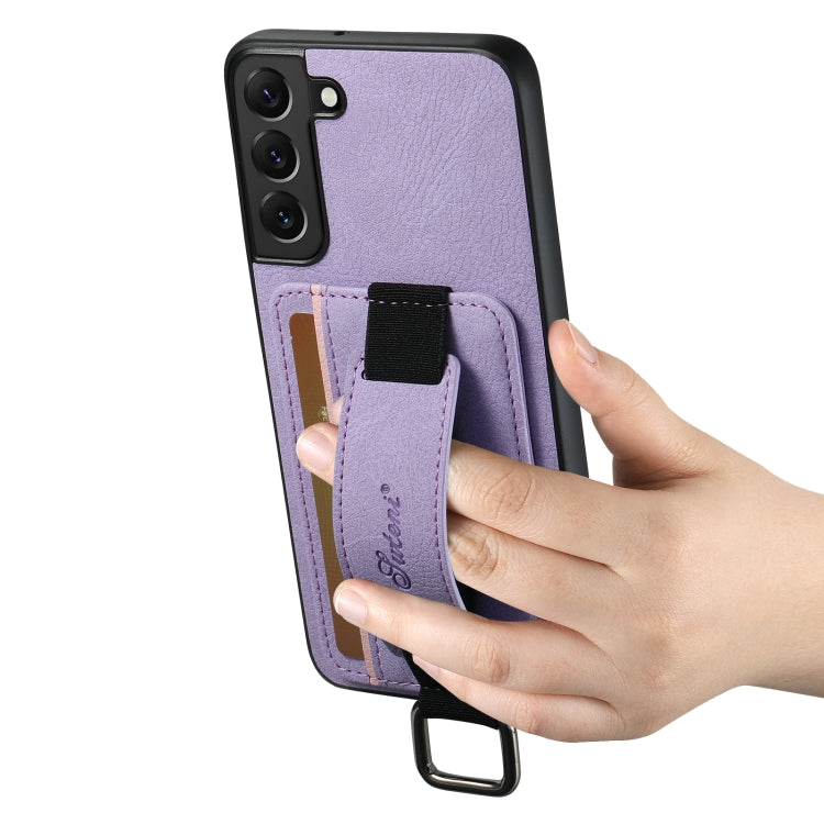 For Samsung Galaxy S23+ 5G Suteni H13 Litchi Leather Wrist Strap Wallet Back Phone Case(Purple) - HoMEdemic™ 