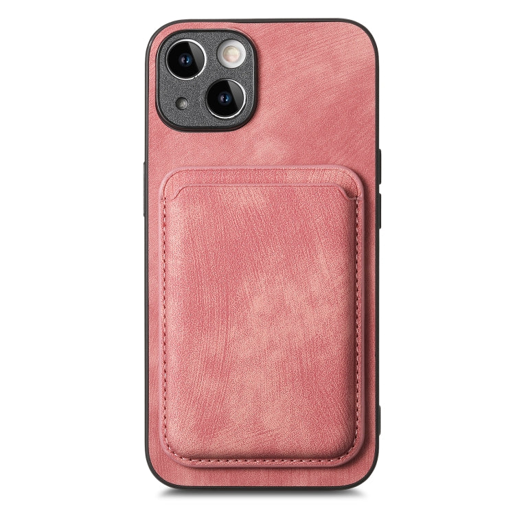 For iPhone 15 Pro Retro Leather Card Bag Magnetic Phone Case(Pink) - HoMEdemic™ 