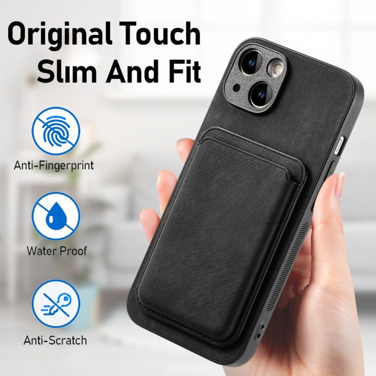 For iPhone 15 Pro Retro Leather Card Bag Magnetic Phone Case(Black) - HoMEdemic™ 