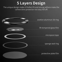 For Samsung Galaxy S24 Ultra 5G ENKAY Hat-Prince 9H Rear Camera Lens Aluminium Alloy Tempered Glass Film(Black) - HoMEdemic™ 