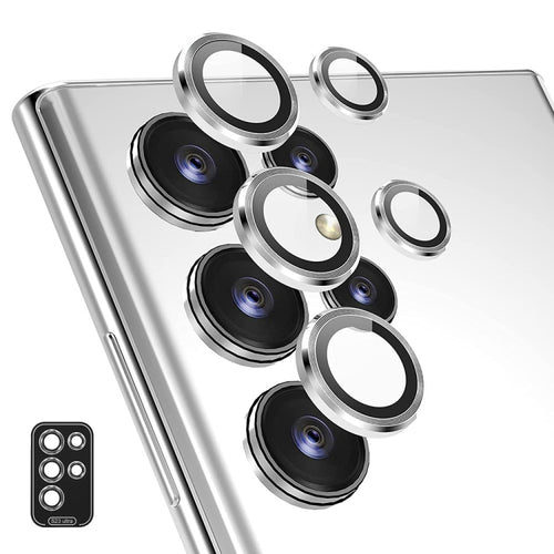 For Samsung Galaxy S24 Ultra 5G ENKAY Hat-Prince 9H Rear Camera Lens Aluminium Alloy Tempered Glass Film(Silver) - HoMEdemic™ 