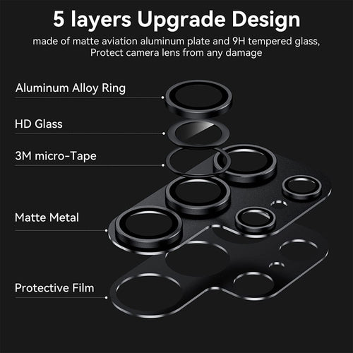 For Samsung Galaxy S24 Ultra 5G ENKAY Hat-Prince AR Aluminium Alloy Tempered Glass Camera Lens Film(Grey) - HoMEdemic™ 