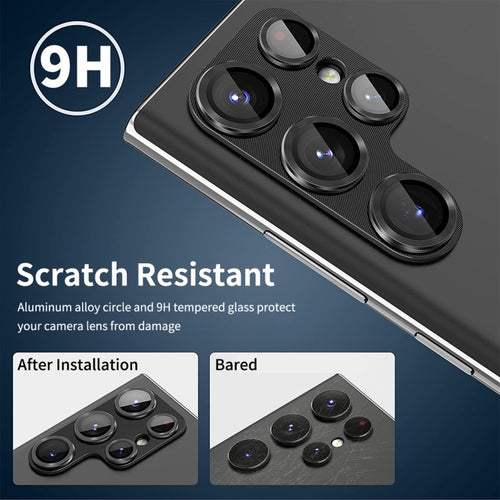 For Samsung Galaxy S24 Ultra 5G ENKAY Hat-Prince 9H Rear Camera Lens Aluminium Alloy Tempered Glass Film(Black) - HoMEdemic™ 