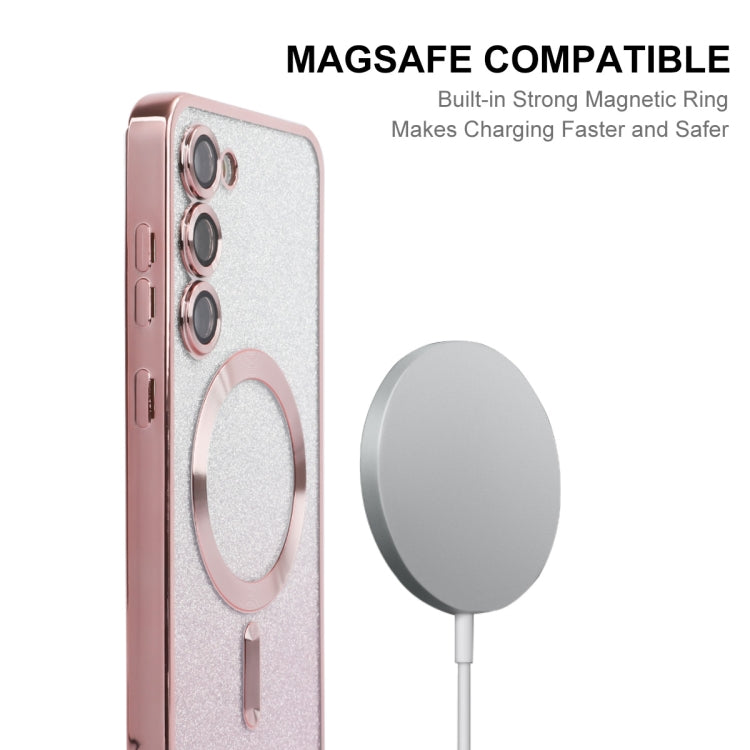 For Samsung Galaxy S23+ 5G ENKAY Hat-Prince Magnetic Glitter Plated TPU Phone Case with Lens Film(Pink) - HoMEdemic™ 