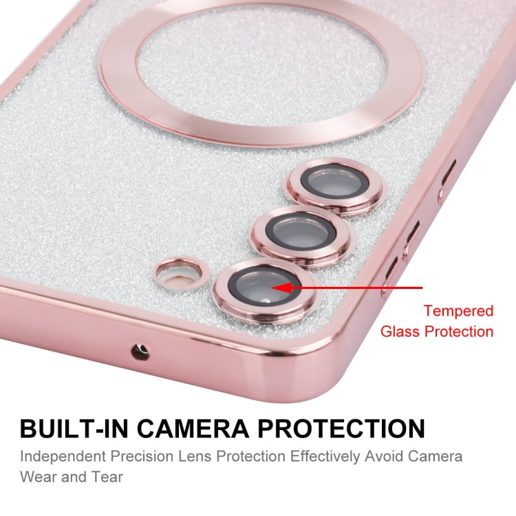 For Samsung Galaxy S23+ 5G ENKAY Hat-Prince Magnetic Glitter Plated TPU Phone Case with Lens Film(Pink) - HoMEdemic™ 