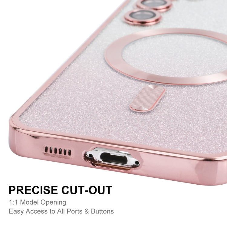 For Samsung Galaxy S23+ 5G ENKAY Hat-Prince Magnetic Glitter Plated TPU Phone Case with Lens Film(Pink) - HoMEdemic™ 