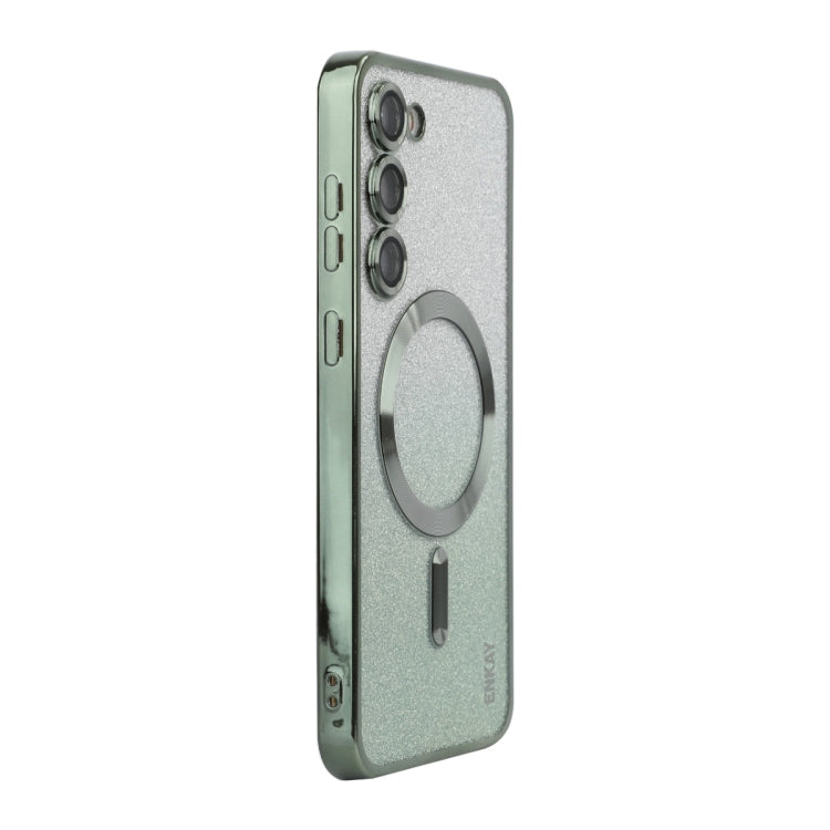 For Samsung Galaxy S23+ 5G ENKAY Hat-Prince Magnetic Glitter Plated TPU Phone Case with Lens Film(Green) - HoMEdemic™ 
