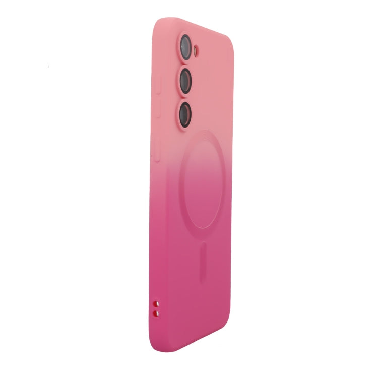 For Samsung Galaxy S23+ 5G ENKAY Hat-Prince MagSafe Rainbow Gradient Silicone Phone Case with Lens Film(Pink Rose) - HoMEdemic™ 