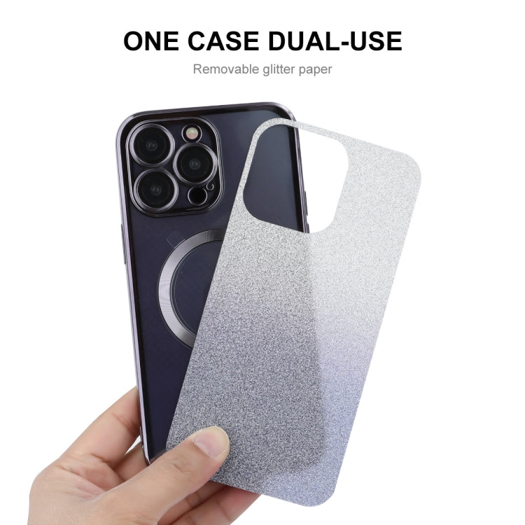 For iPhone 14 Pro ENKAY Hat-Prince Magnetic Glitter Plated Shockproof Phone Case with Lens Film(Black) - HoMEdemic™ 