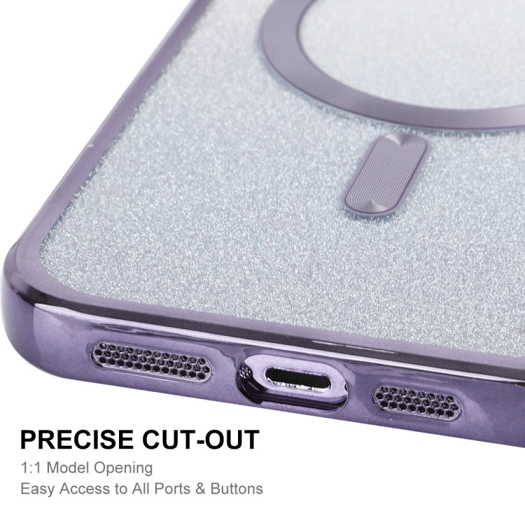 For iPhone 15 Pro Max ENKAY Hat-Prince Magnetic Glitter Plated Shockproof Phone Case with Lens Film(Blue) - HoMEdemic™ 