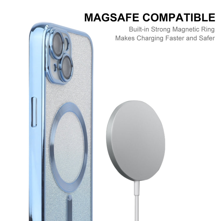 For iPhone 15 ENKAY Hat-Prince Magnetic Glitter Plated Shockproof Phone Case with Lens Film(Silver) - HoMEdemic™ 