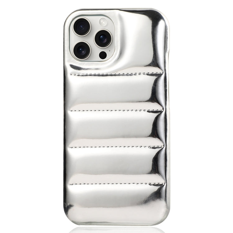 For iPhone 15 Pro Laser Aurora Down Jacket All-inclusive Phone Case(Silver) - HoMEdemic™ 