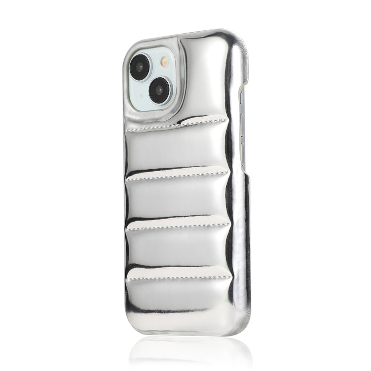 For iPhone 15 Pro Laser Aurora Down Jacket All-inclusive Phone Case(Silver) - HoMEdemic™ 