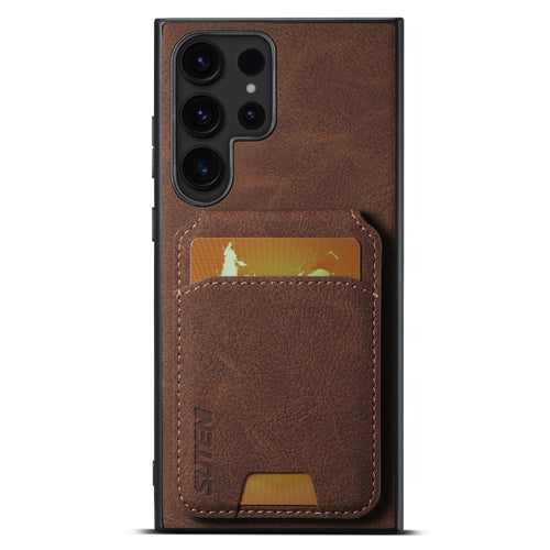 For Samsung Galaxy S24 Ultra 5G Suteni H02 Litchi Leather Card Wallet Stand Back Phone Case(Brown) - HoMEdemic™ 