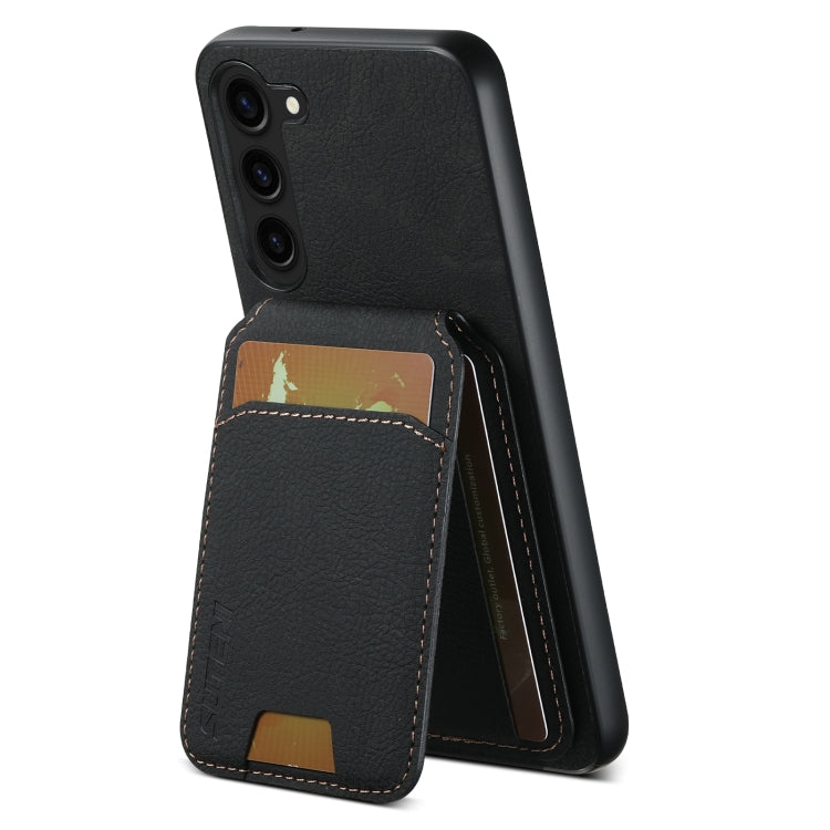 For Samsung Galaxy S23+ 5G Suteni H02 Litchi Leather Card Wallet Stand Back Phone Case(Black) - HoMEdemic™ 