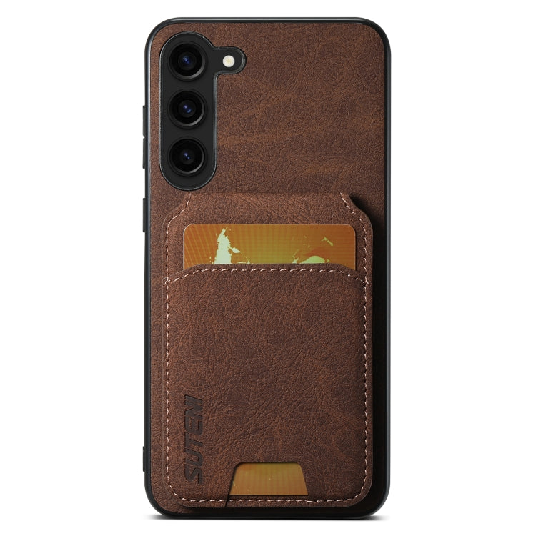 For Samsung Galaxy S23+ 5G Suteni H02 Litchi Leather Card Wallet Stand Back Phone Case(Brown) - HoMEdemic™ 