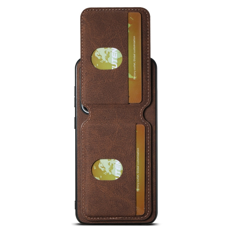 For Samsung Galaxy S23+ 5G Suteni H02 Litchi Leather Card Wallet Stand Back Phone Case(Brown) - HoMEdemic™ 