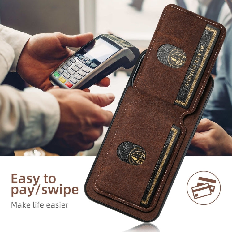 For Samsung Galaxy S23+ 5G Suteni H02 Litchi Leather Card Wallet Stand Back Phone Case(Brown) - HoMEdemic™ 