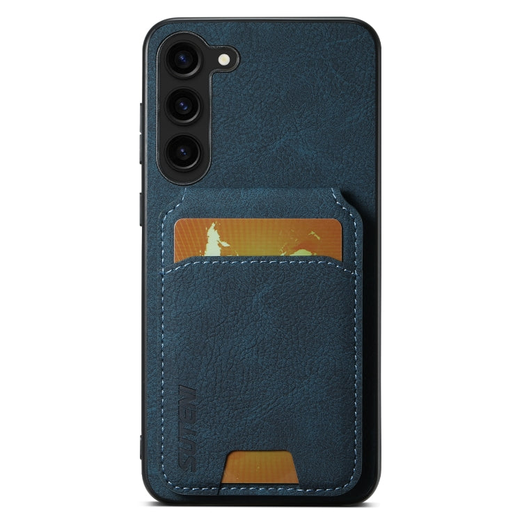 For Samsung Galaxy S23+ 5G Suteni H02 Litchi Leather Card Wallet Stand Back Phone Case(Blue) - HoMEdemic™ 