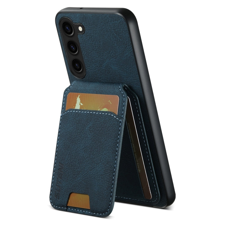 For Samsung Galaxy S23+ 5G Suteni H02 Litchi Leather Card Wallet Stand Back Phone Case(Blue) - HoMEdemic™ 
