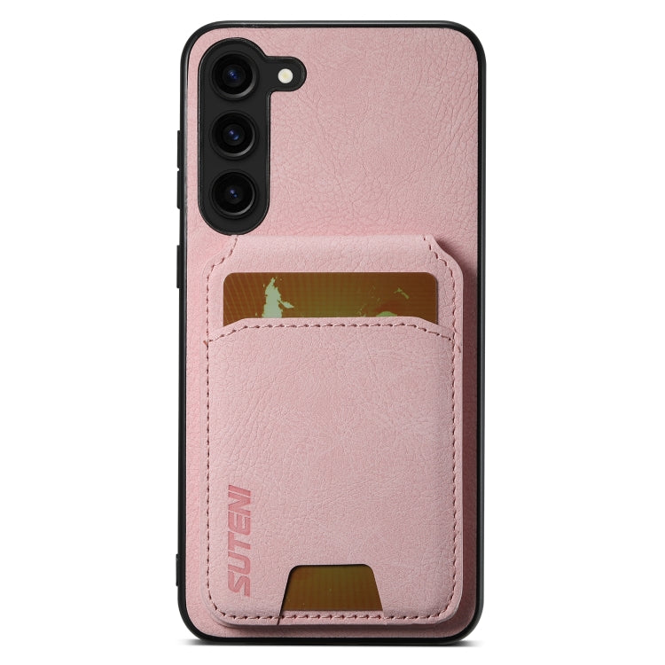 For Samsung Galaxy S23+ 5G Suteni H02 Litchi Leather Card Wallet Stand Back Phone Case(Pink) - HoMEdemic™ 