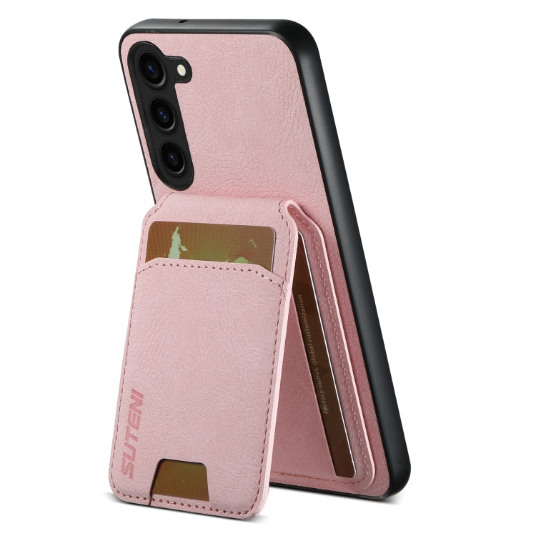 For Samsung Galaxy S23+ 5G Suteni H02 Litchi Leather Card Wallet Stand Back Phone Case(Pink) - HoMEdemic™ 
