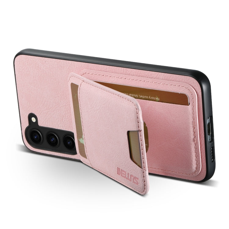 For Samsung Galaxy S23+ 5G Suteni H02 Litchi Leather Card Wallet Stand Back Phone Case(Pink) - HoMEdemic™ 