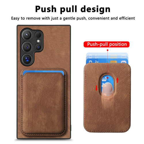 For Samsung Galaxy S24 Ultra 5G Retro Leather Card Bag Magnetic Phone Case(Brown) - HoMEdemic™ 