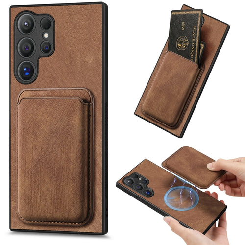 For Samsung Galaxy S24 Ultra 5G Retro Leather Card Bag Magnetic Phone Case(Brown) - HoMEdemic™ 