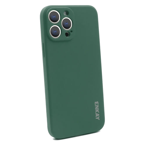 For iPhone 15 Pro Max ENKAY Liquid Silicone Soft Shockproof Phone Case(Dark Green) - HoMEdemic™ 