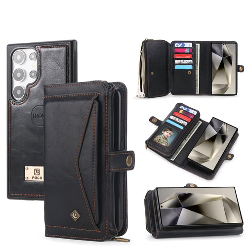 For Samsung Galaxy S24 Ultra 5G Multi-functional Zipper Wallet Leather Phone Case(Black) - HoMEdemic™ 