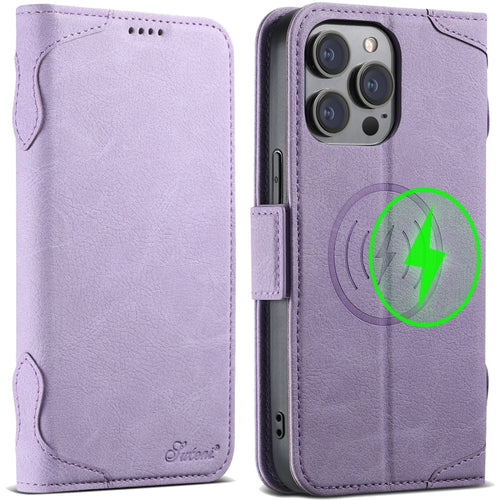 For iPhone 12 / 12 Pro SUTENI J07 Multifunctional Horizontal Flip Magsafe Leather Phone Case(Purple) - HoMEdemic™ 