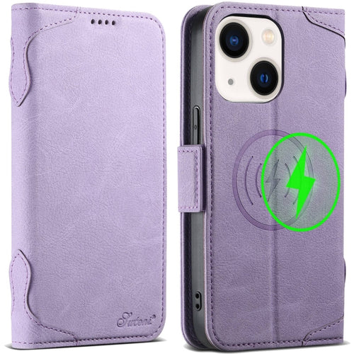 For iPhone 13 SUTENI J07 Multifunctional Horizontal Flip Magsafe Leather Phone Case(Purple) - HoMEdemic™ 