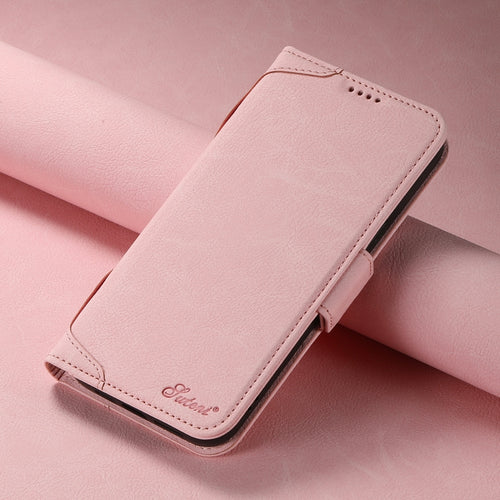 For iPhone 14 Plus SUTENI J07 Multifunctional Horizontal Flip Magsafe Leather Phone Case(Pink) - HoMEdemic™ 